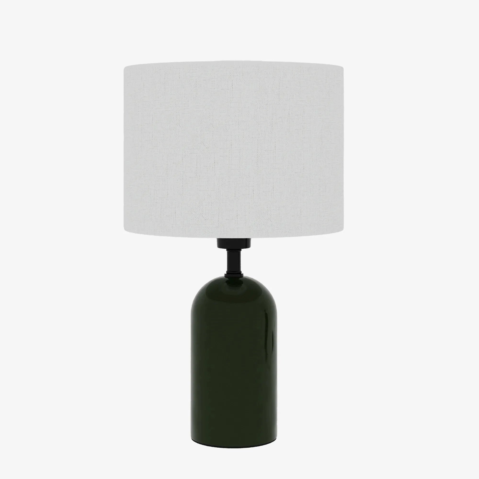 Becker - Lampe à poser en céramique verte avec abat-jour en lin naturel