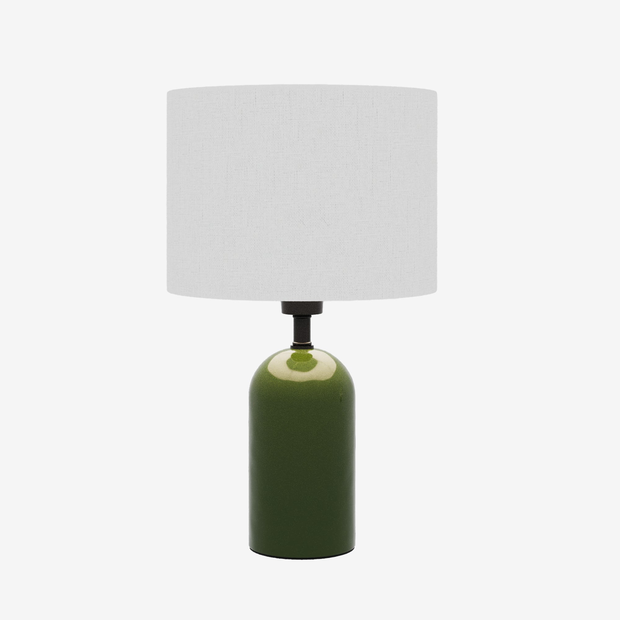 Becker - Lampe à poser en céramique verte avec abat-jour en lin naturel