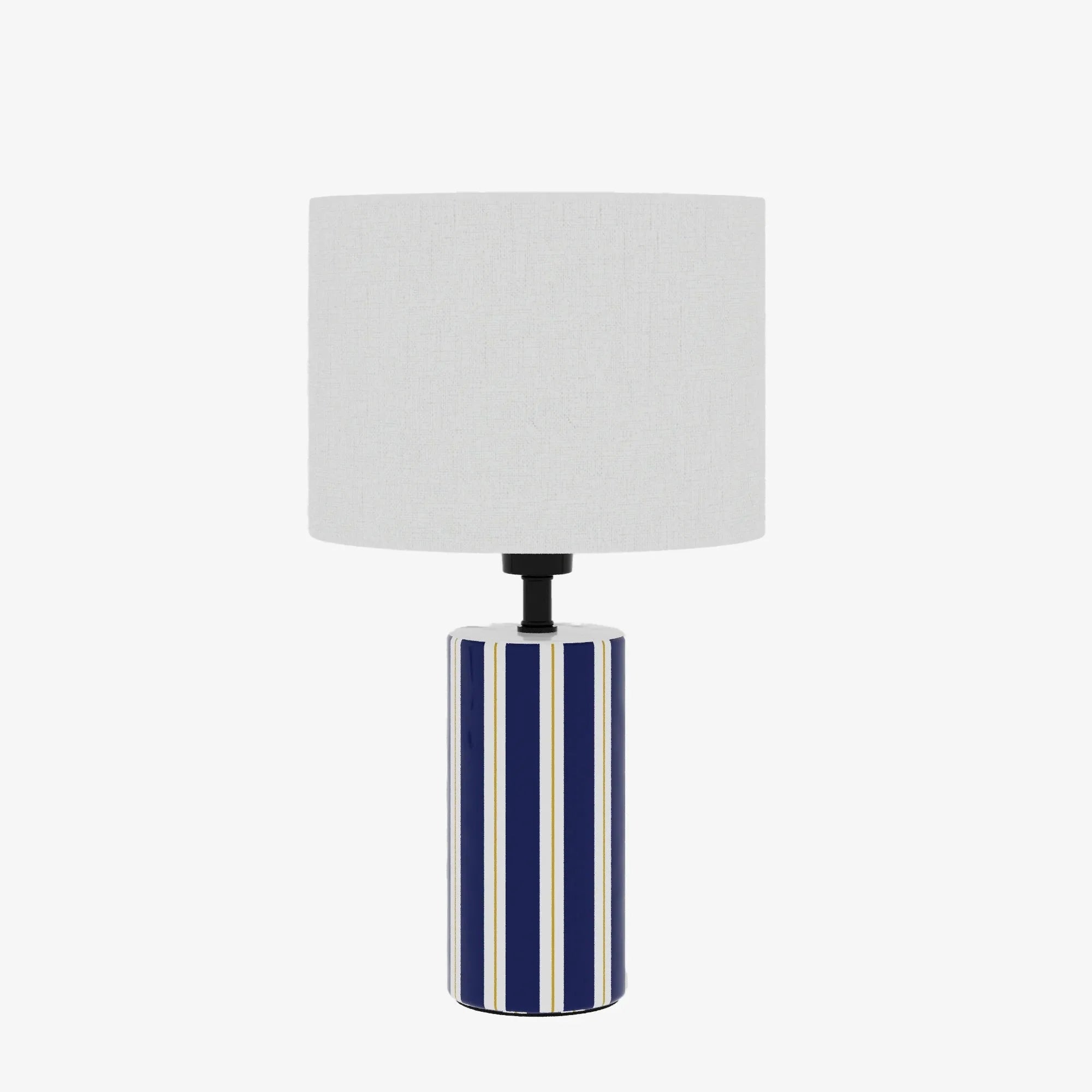 Lampe à Poser Hopper - Céramique Bleue & Abat-jour Lin
