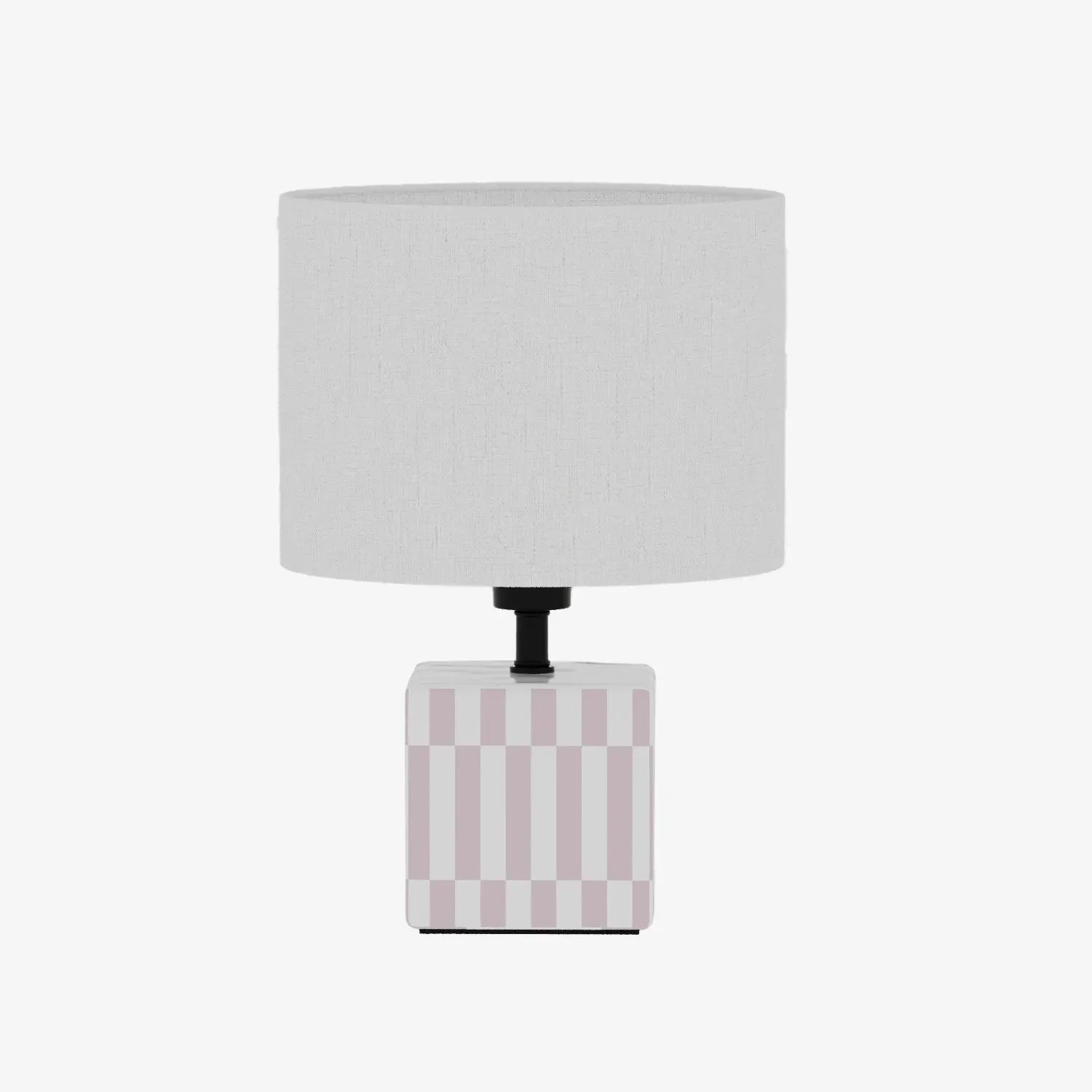 Petite Lampe à Poser Manet - Céramique rose et abat-jour en lin