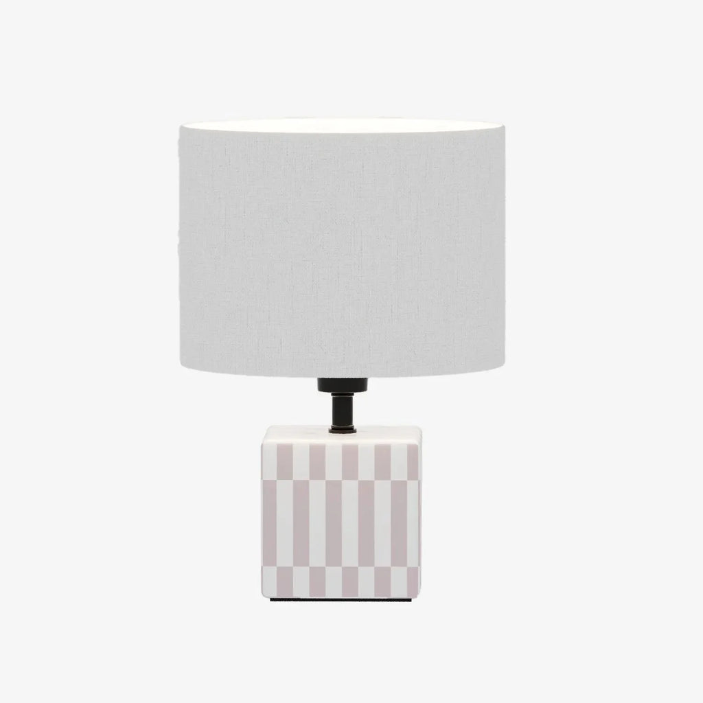 Petite Lampe à Poser Manet - Céramique rose et abat-jour en lin