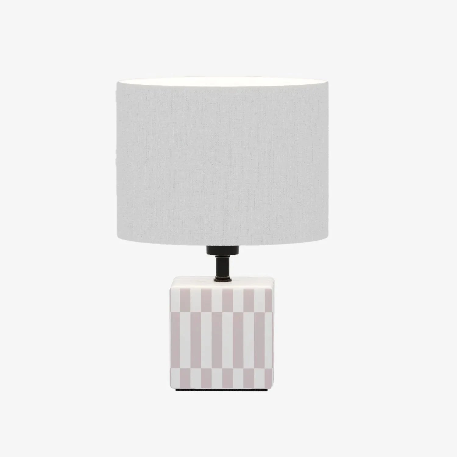 Petite Lampe à Poser Manet - Céramique rose et abat-jour en lin