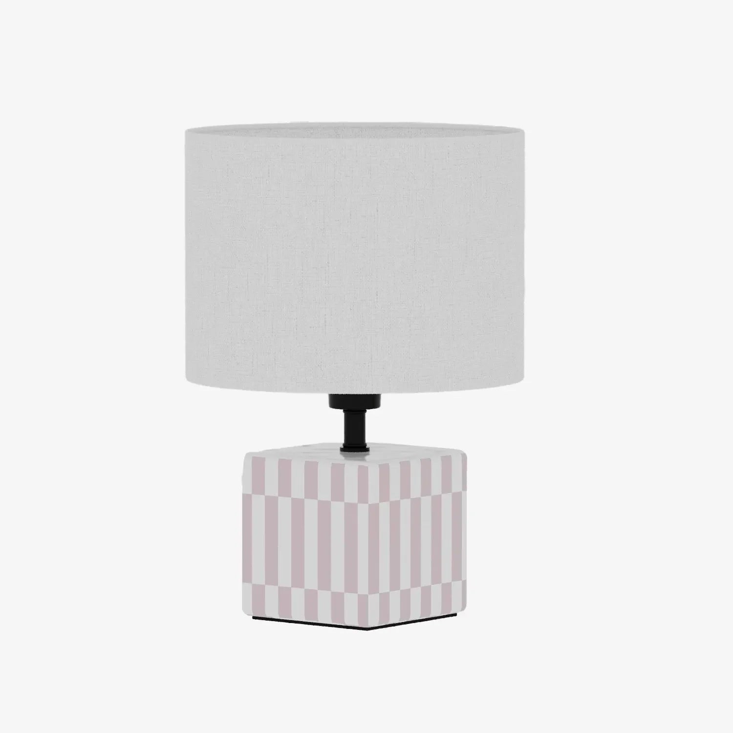 Petite Lampe à Poser Manet - Céramique rose et abat-jour en lin