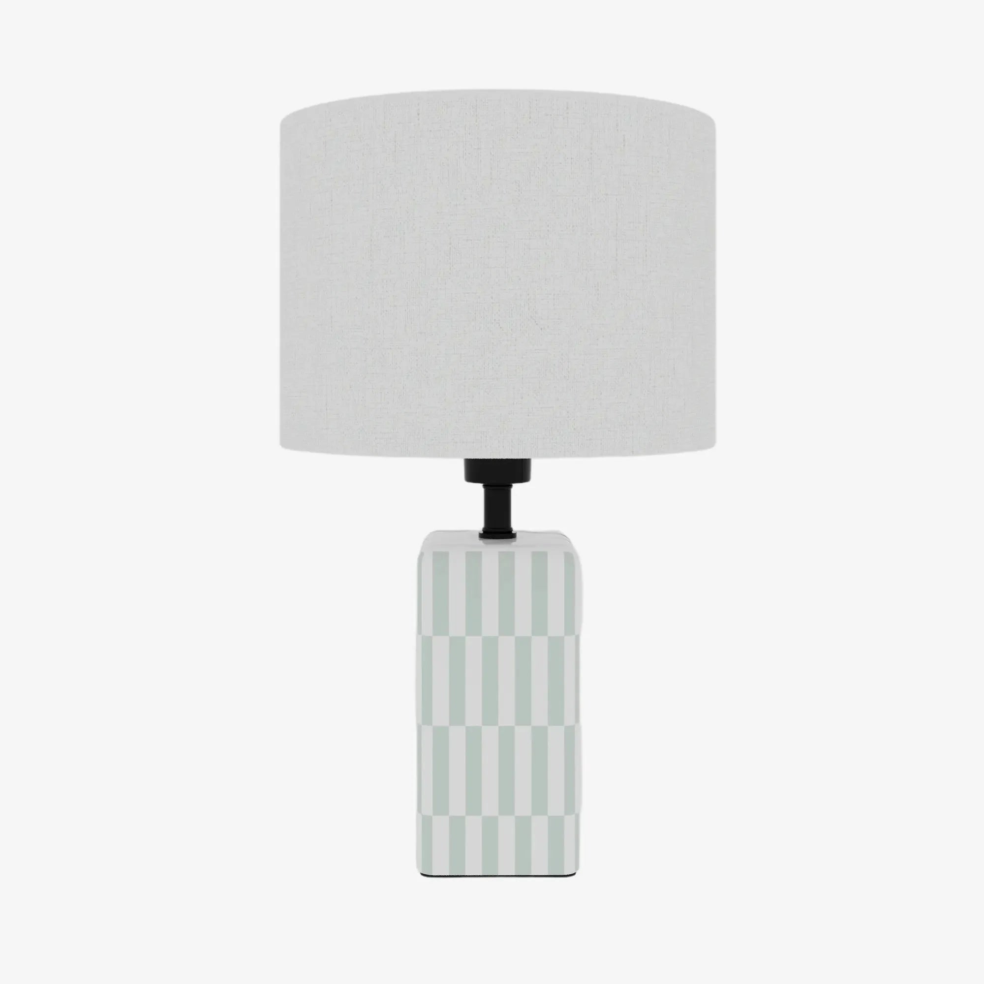 Lampe à poser Manet – céramique vert d’eau et lin naturel