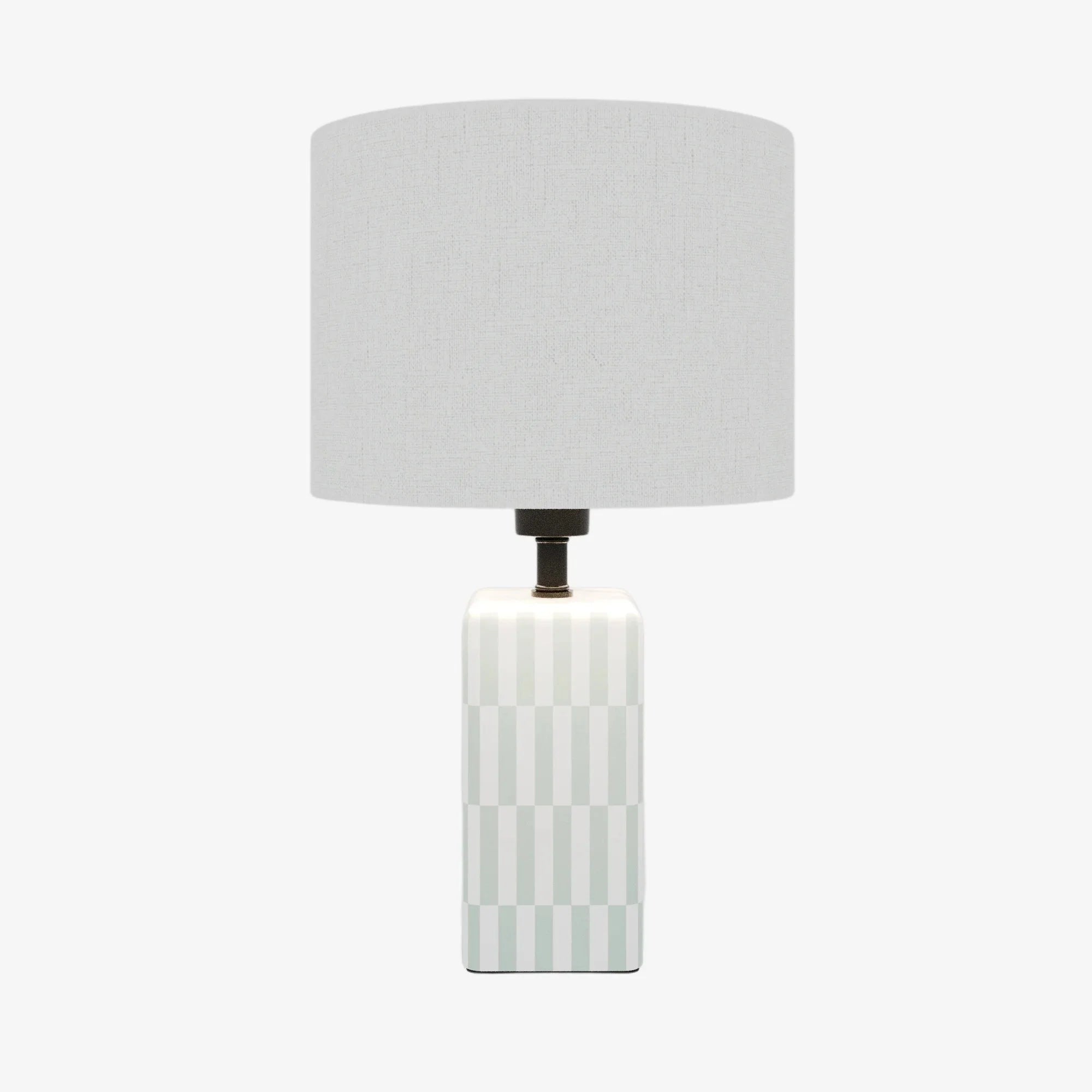 Lampe à poser Manet – céramique vert d’eau et lin naturel
