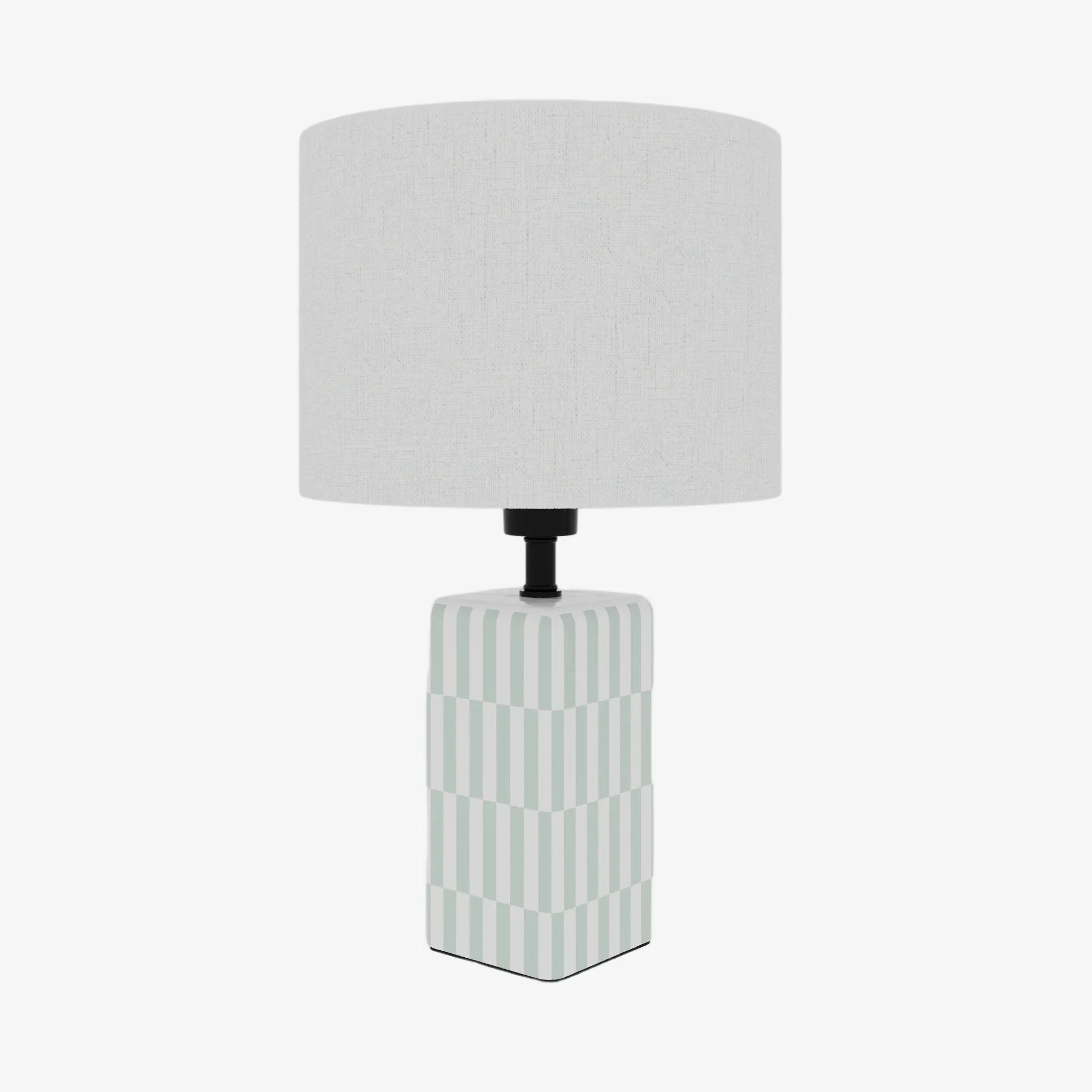 Lampe à poser Manet – céramique vert d’eau et lin naturel