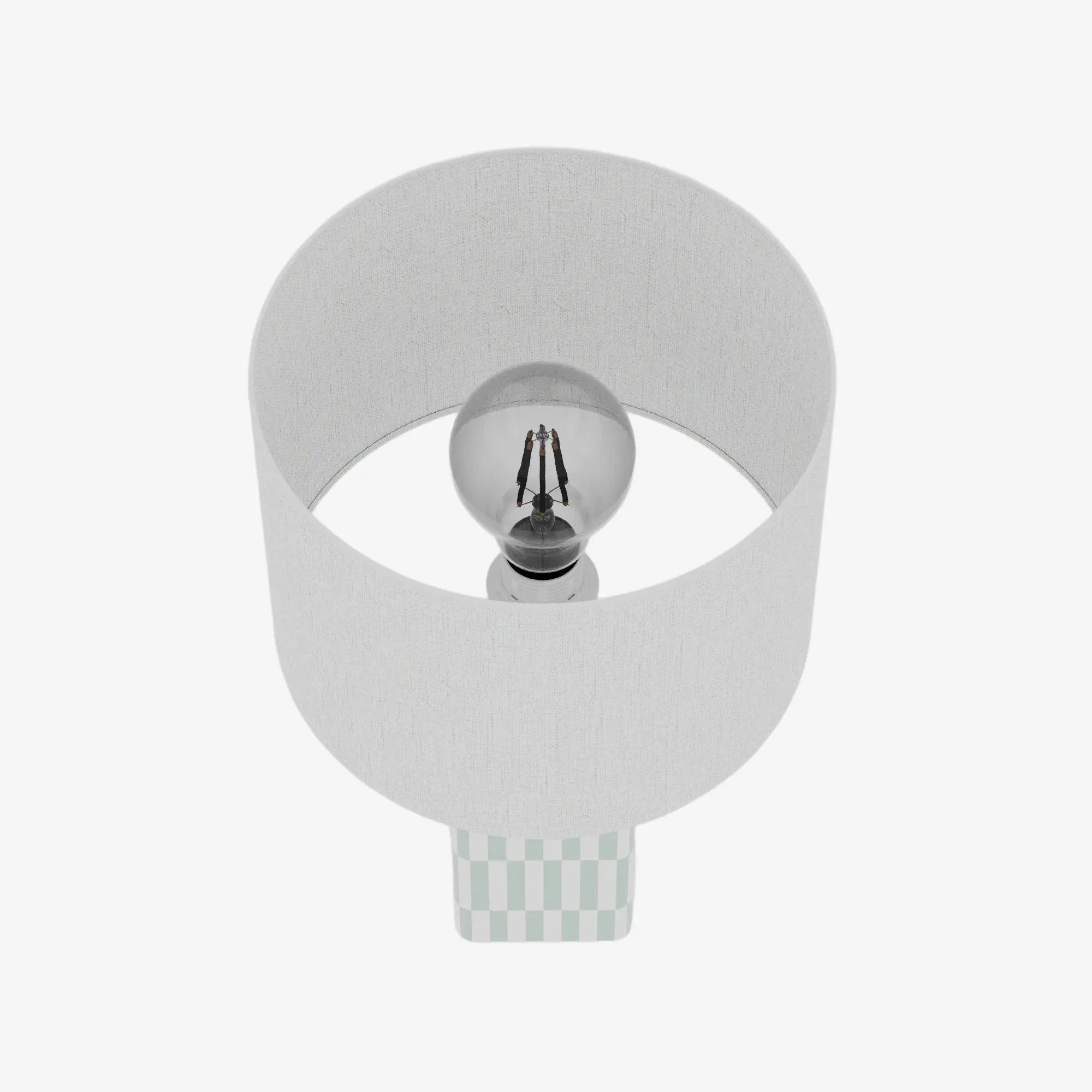 Lampe à poser Manet – céramique vert d’eau et lin naturel