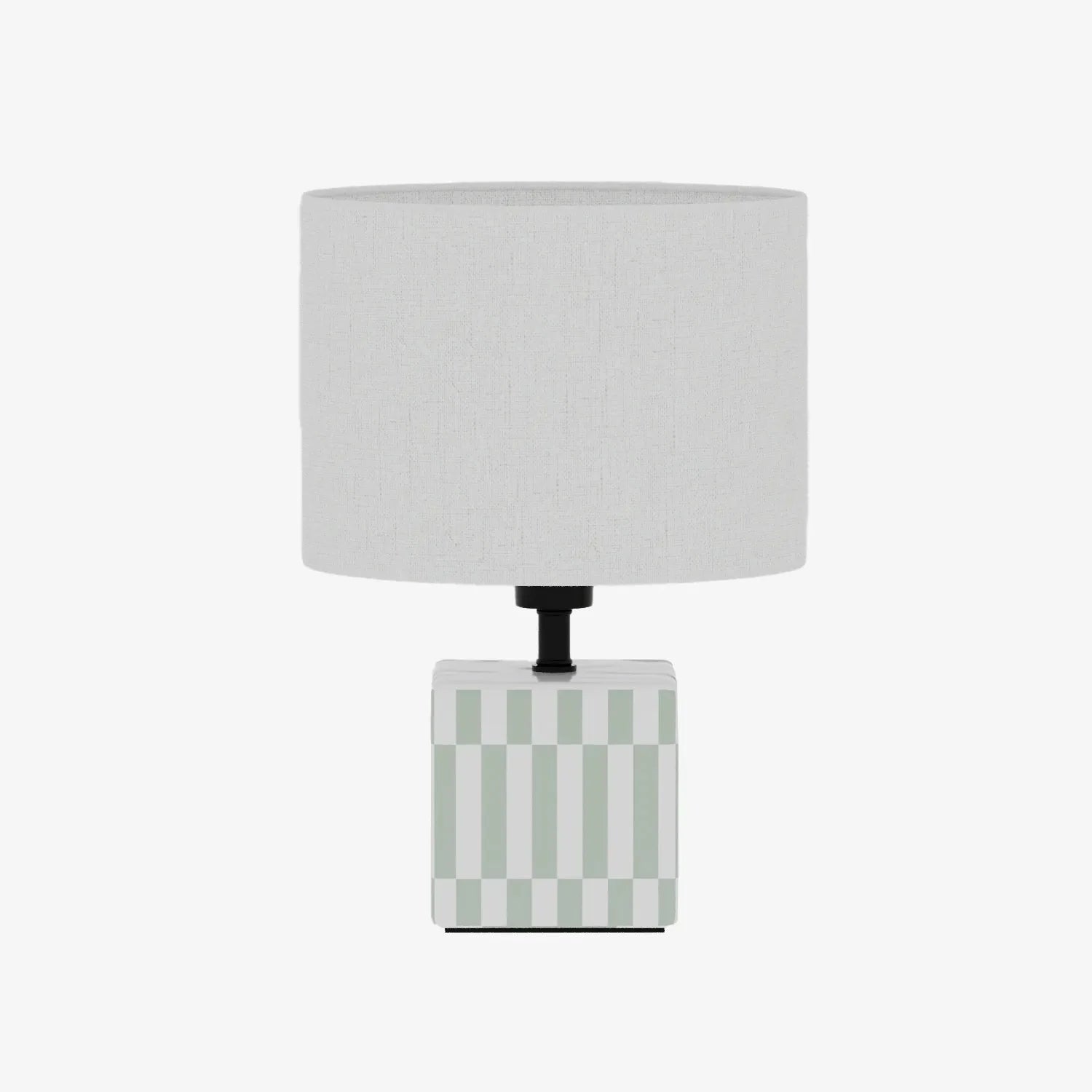 Petite lampe à poser Manet – céramique vert d’eau et lin naturel