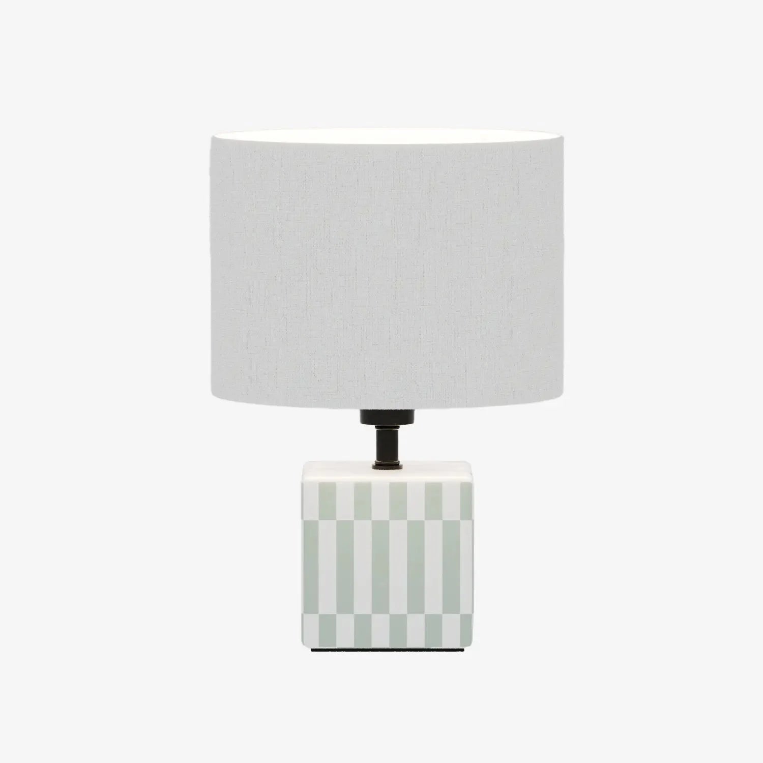 Petite lampe à poser Manet – céramique vert d’eau et lin naturel