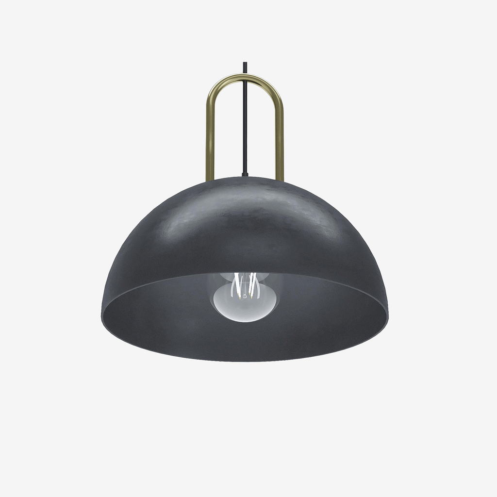 Luminaire suspension métal noir et or Marivaux