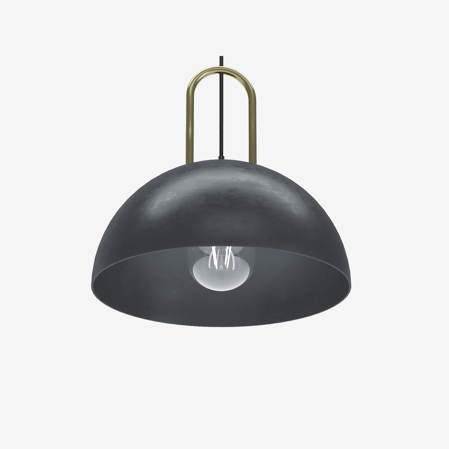 Luminaire suspension métal noir et or Marivaux