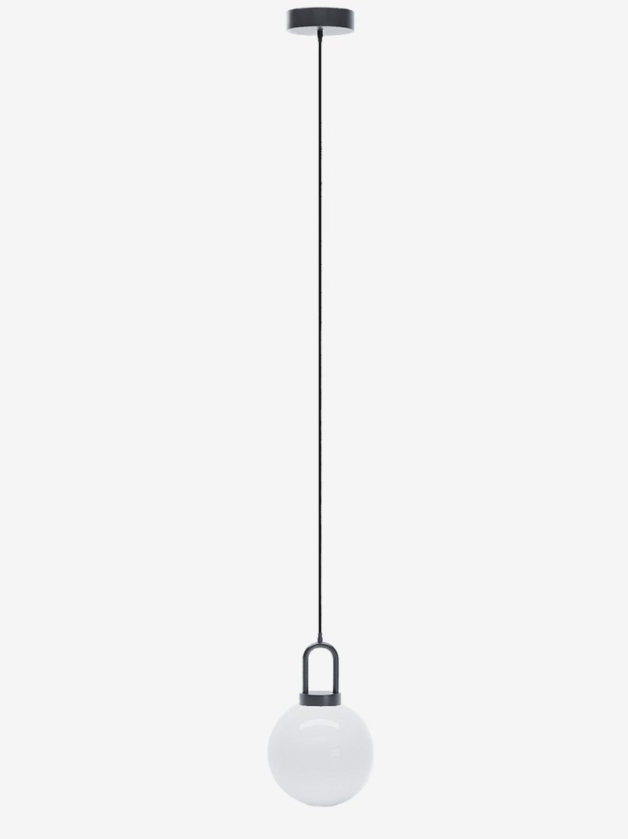Luminaire suspension globe et métal noir Lafayette
