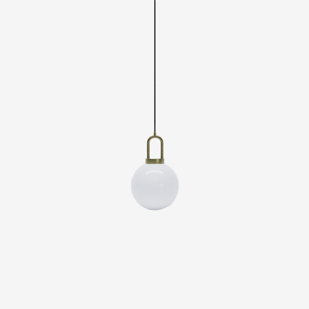 Luminaire suspension globe et métal or Lafayette