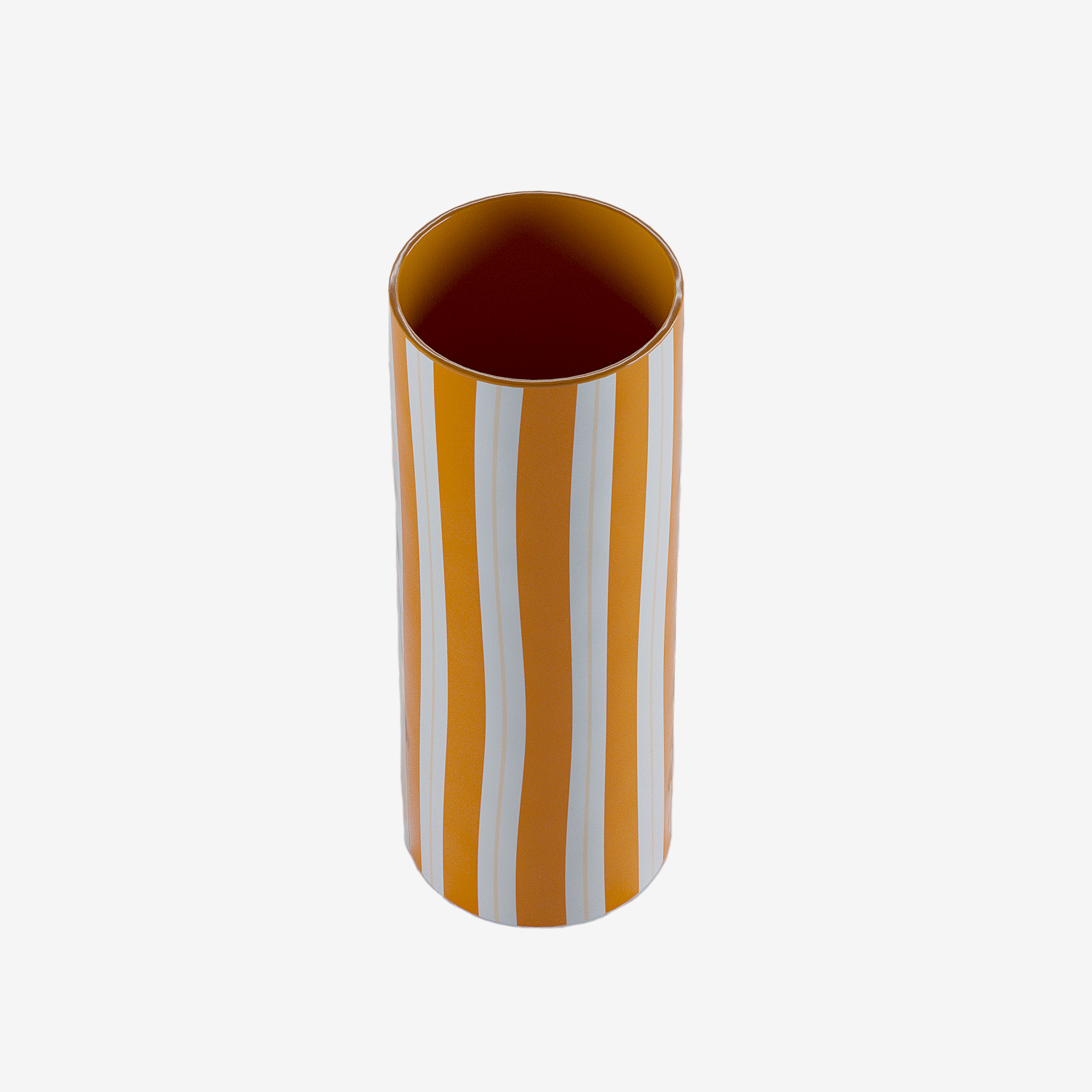 Vase cylindrique à rayures orange, Orlando - grand modèle