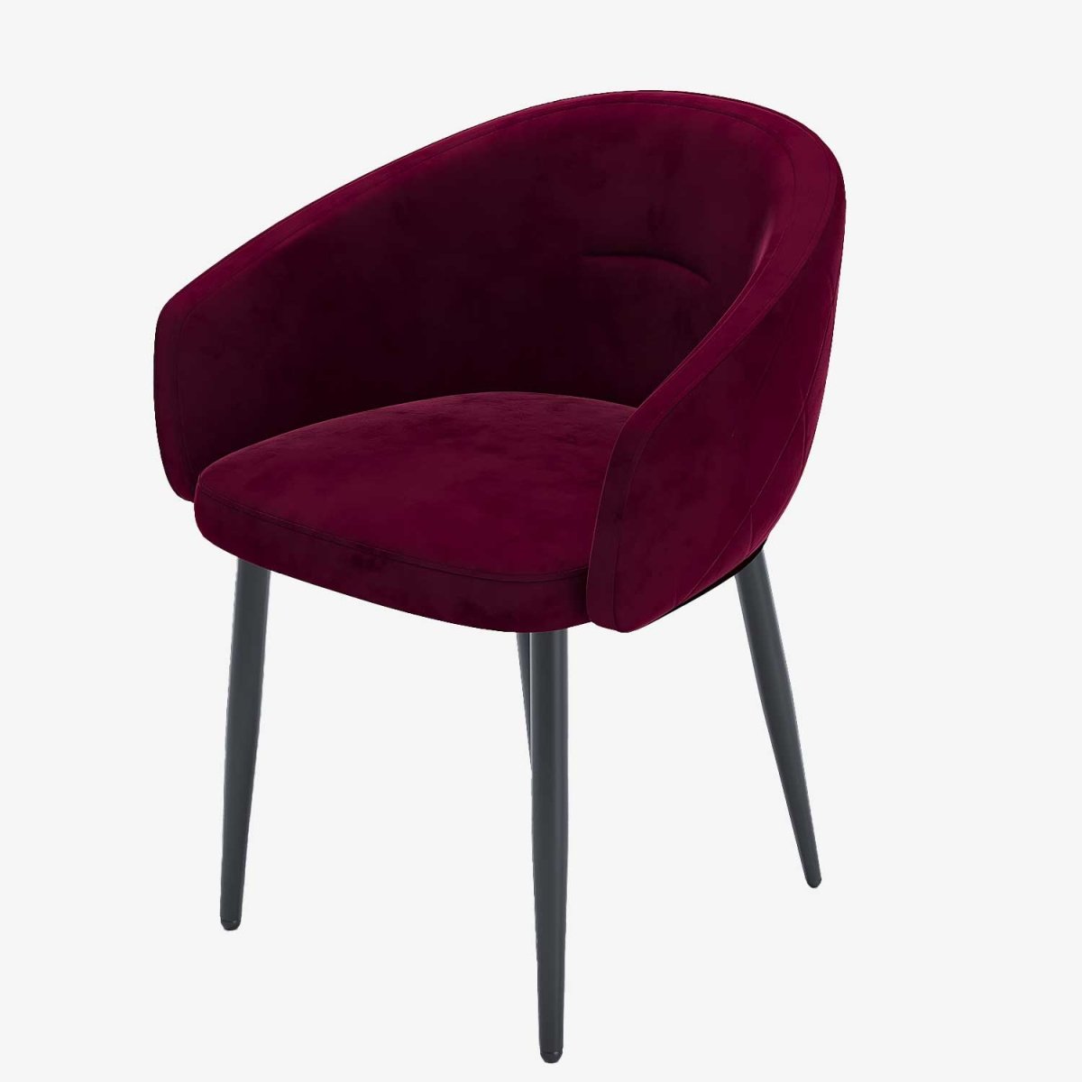 Paire de fauteuils de table design en velours bordeaux Eugénie