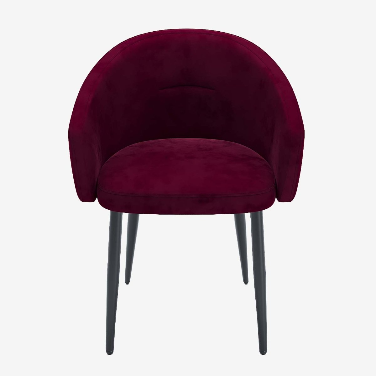 Paire de fauteuils de table design en velours bordeaux Eugénie