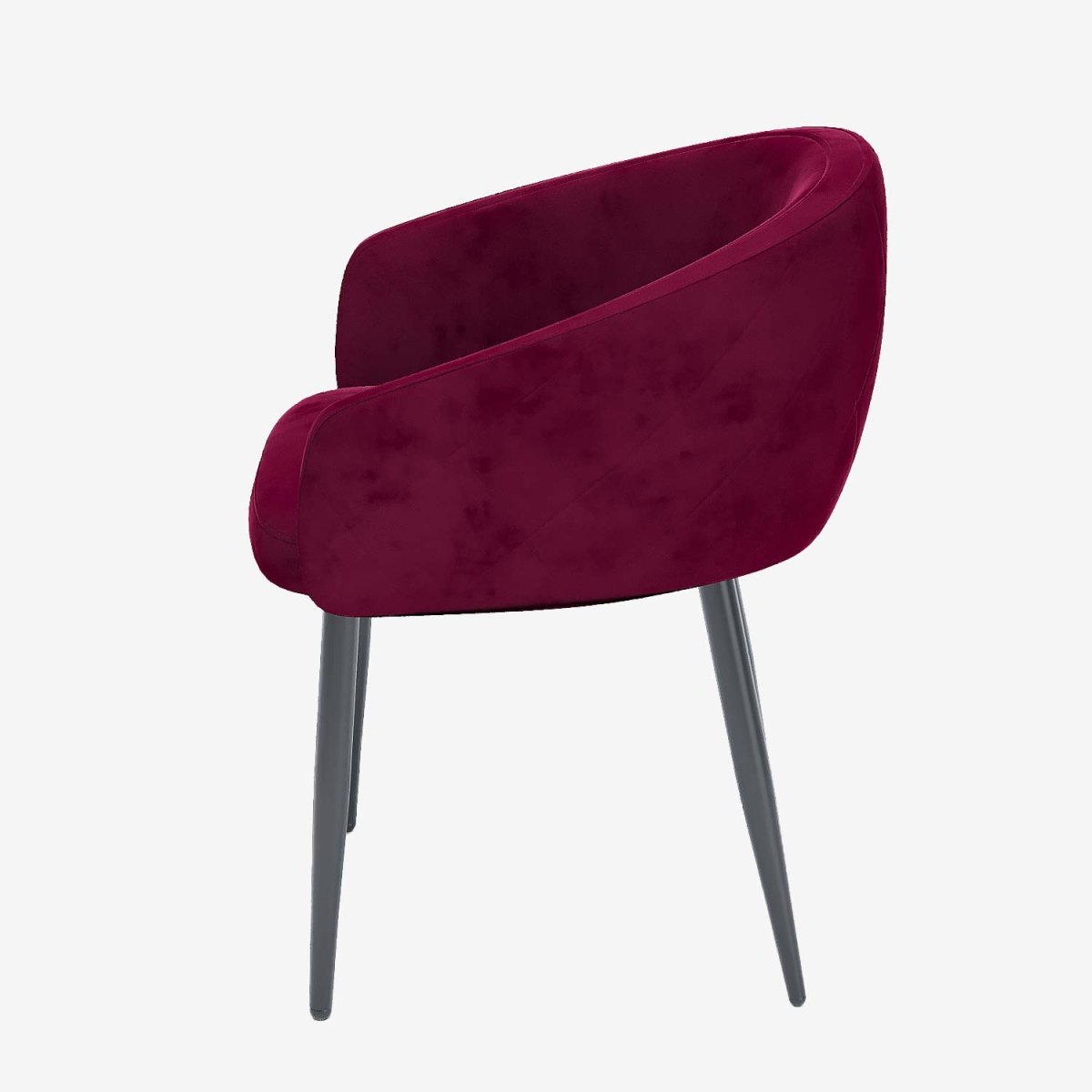 Paire de fauteuils de table design en velours bordeaux Eugénie