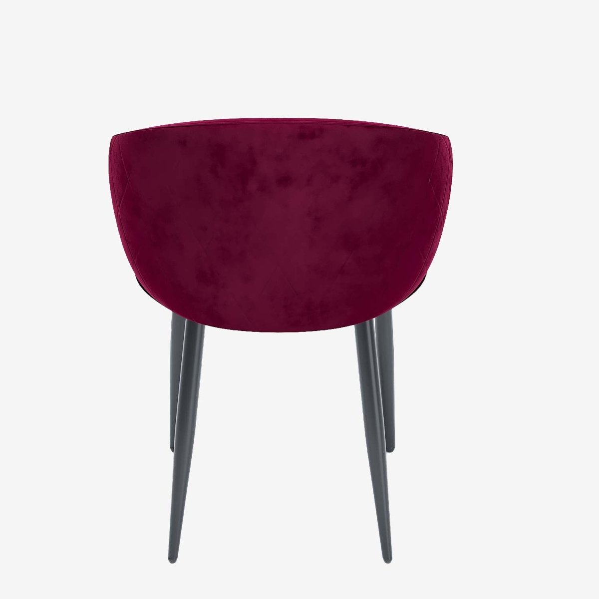 Paire de fauteuils de table design en velours bordeaux Eugénie