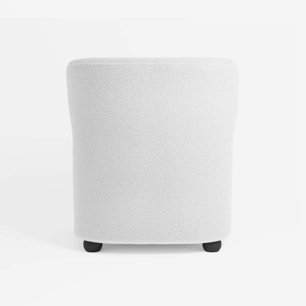 Fauteuil blanc effet laine bouclée