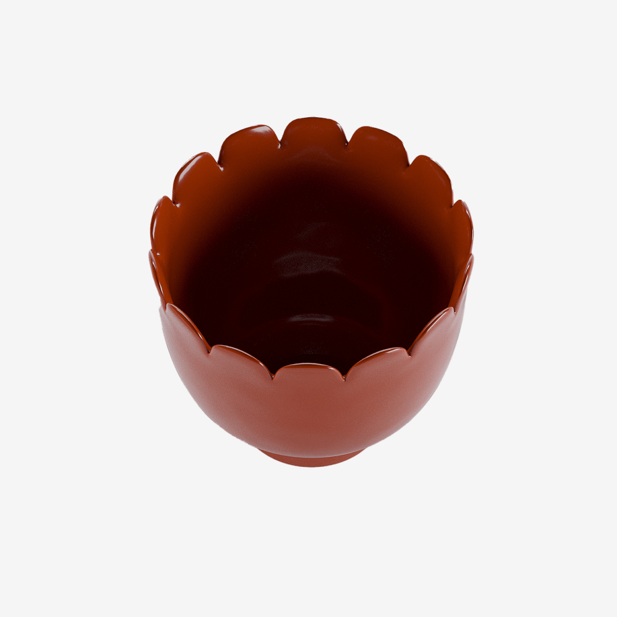 Petit vase forme tulipe en céramique rouge Marceau