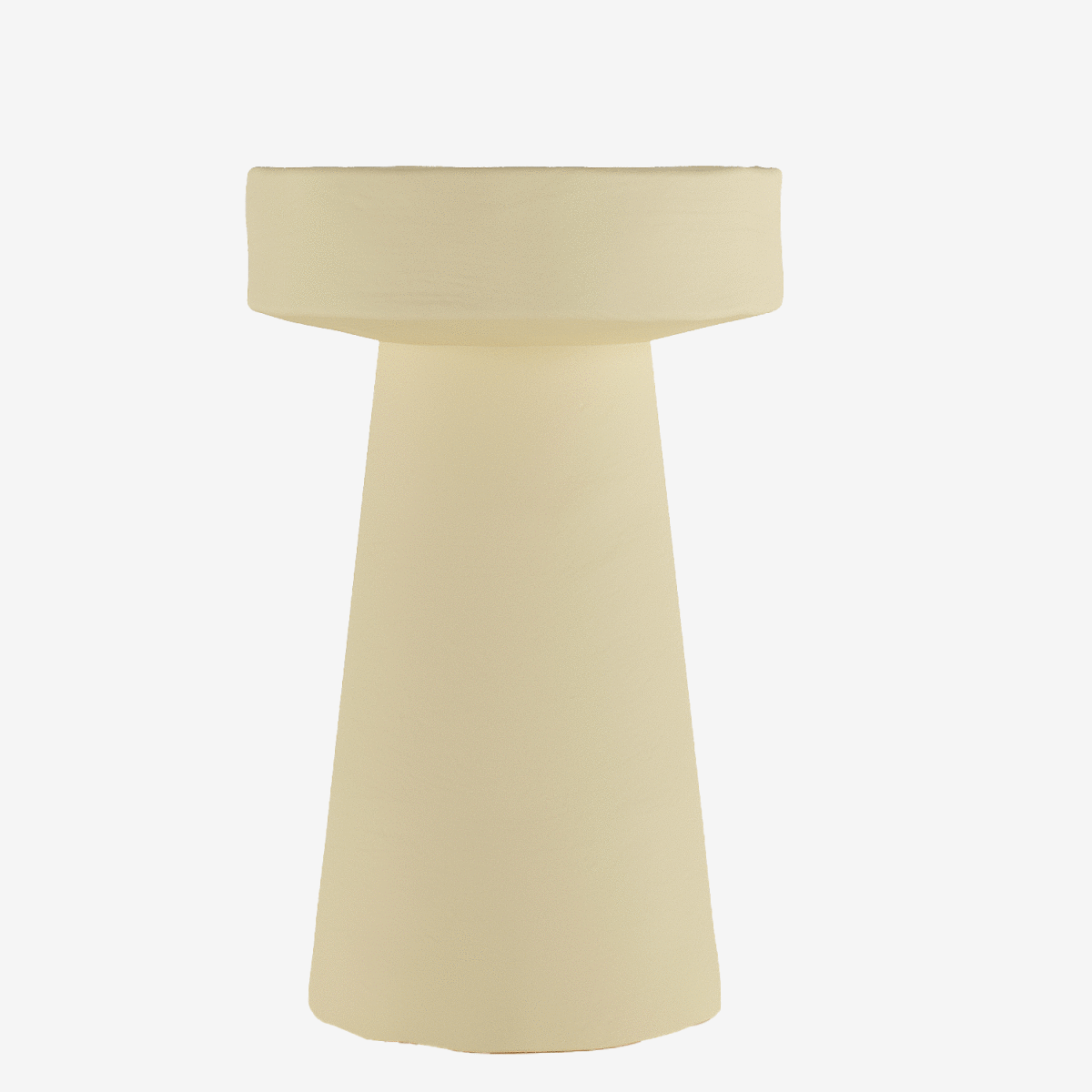 Petite table d’appoint ronde design en magnésie crème Anémone