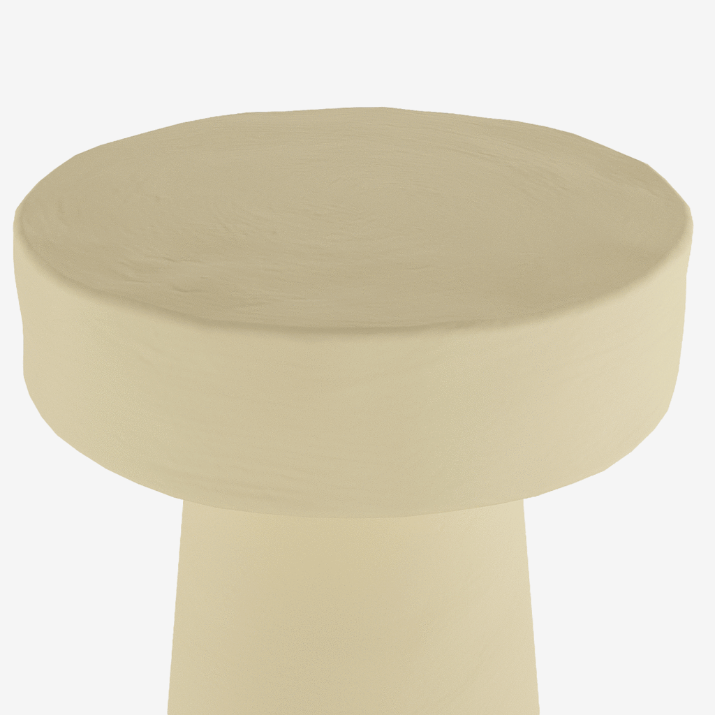 Petite table d’appoint ronde design en magnésie crème Anémone