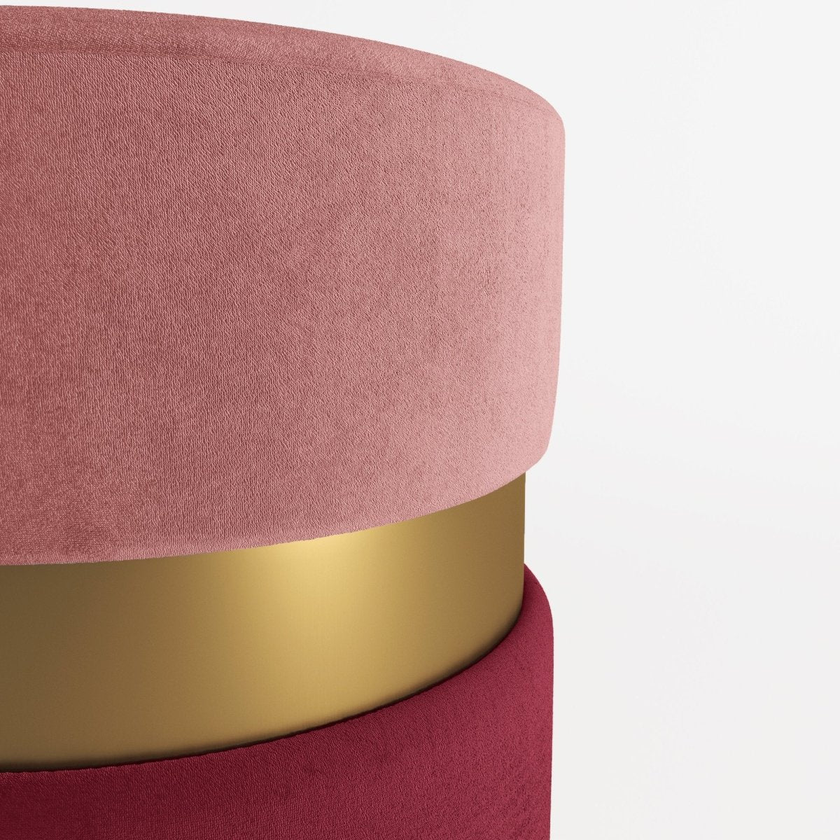 Pouf contemporain, bicolore rouge