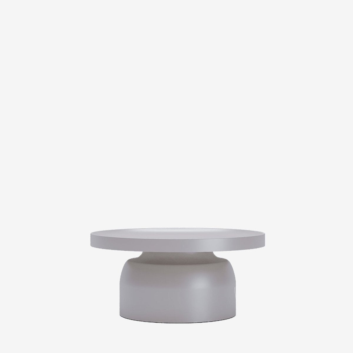 Table basse ronde en métal gris clair Athéna