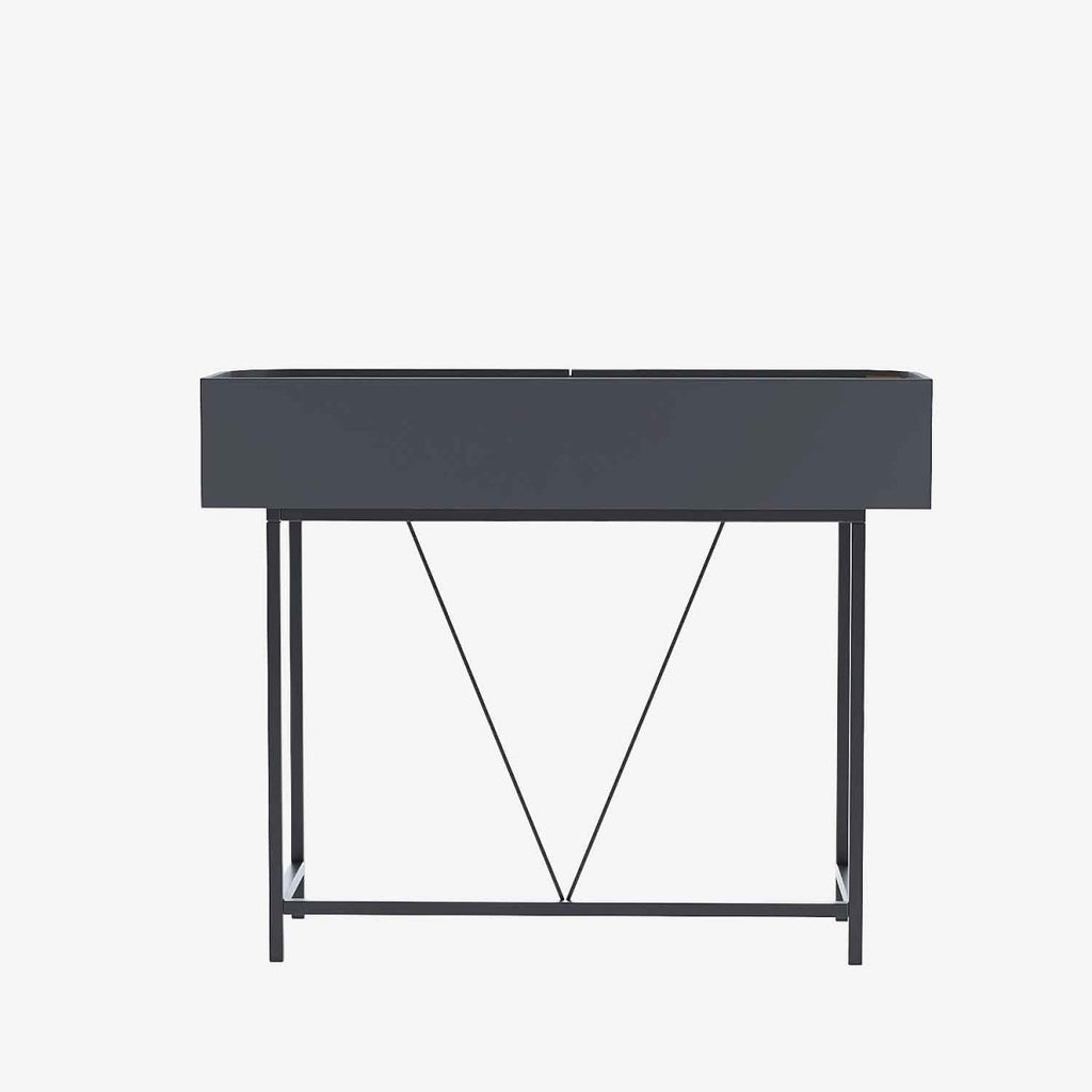 Table console noire avec tiroirs rotin tressé, Daphné