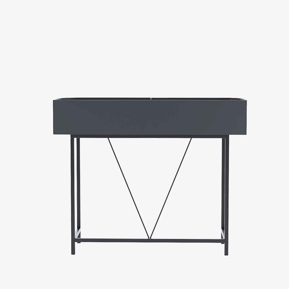 Table console noire avec tiroirs rotin tressé, Daphné