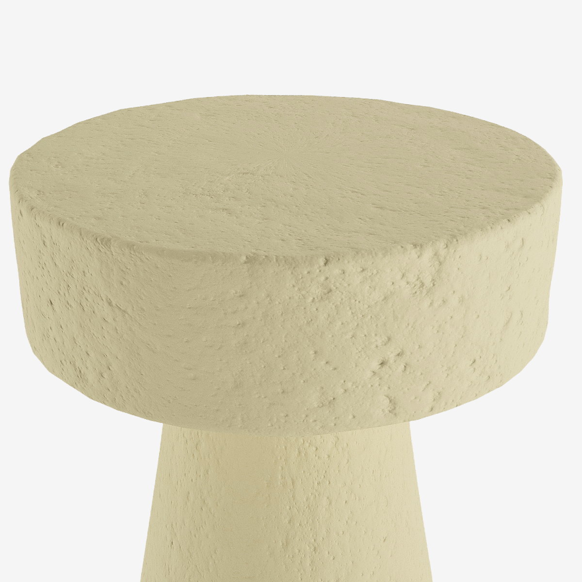 Table d’appoint circulaire en magnésie crème Marguerite