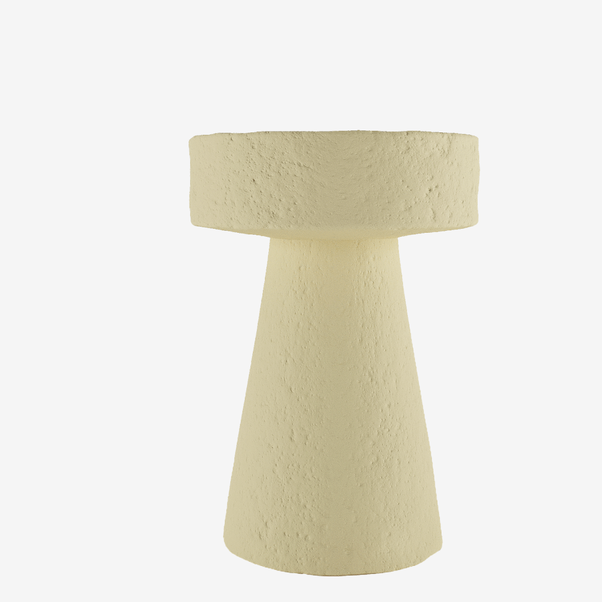 Table d’appoint circulaire en magnésie crème Marguerite