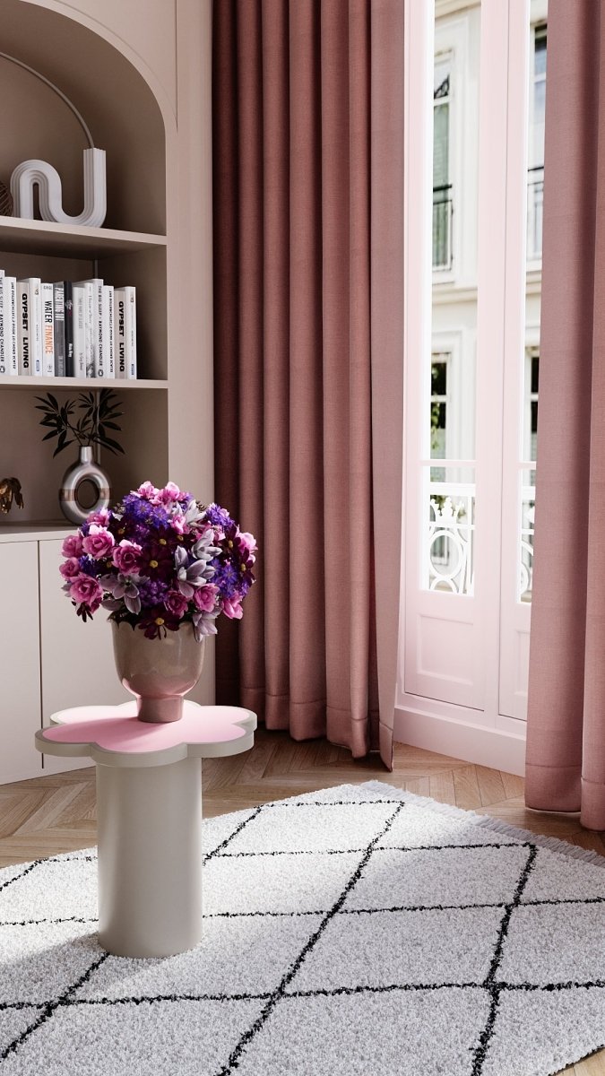 Table d’appoint fleur coloris rose Flora