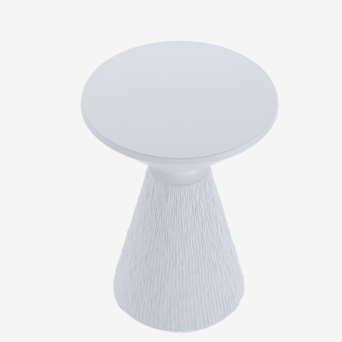 Table d'appoint ronde blanche en ciment Prune
