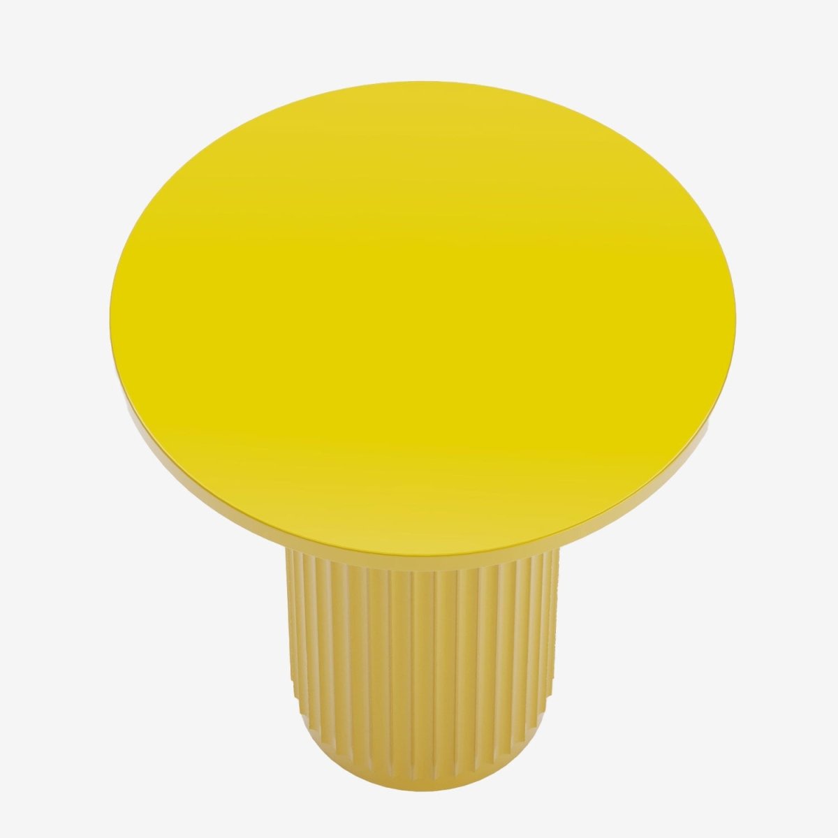 Table d'appoint ronde cannelée Pivoine, jaune