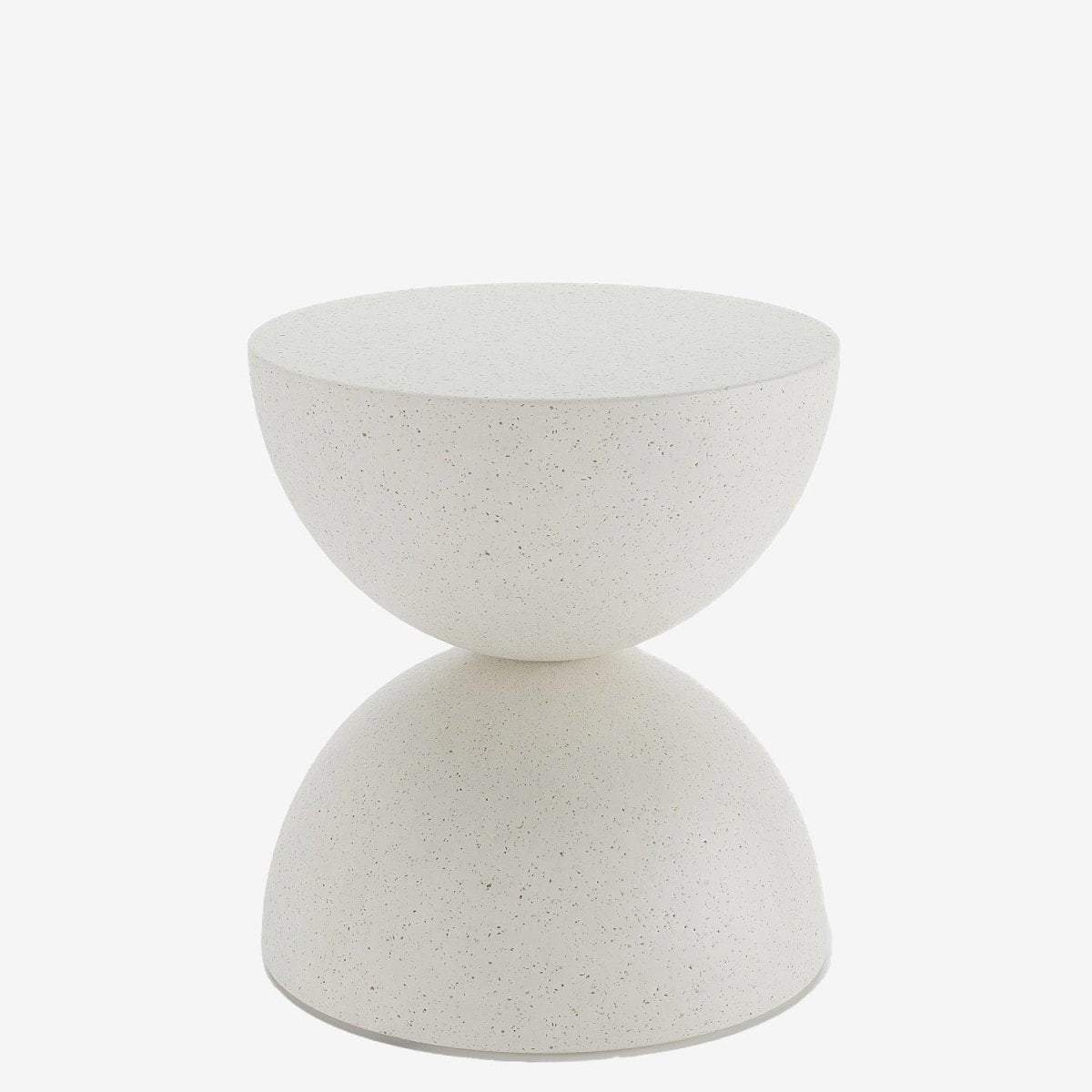 Table d'appoint ronde design en magnésie, gris moucheté Bergamote