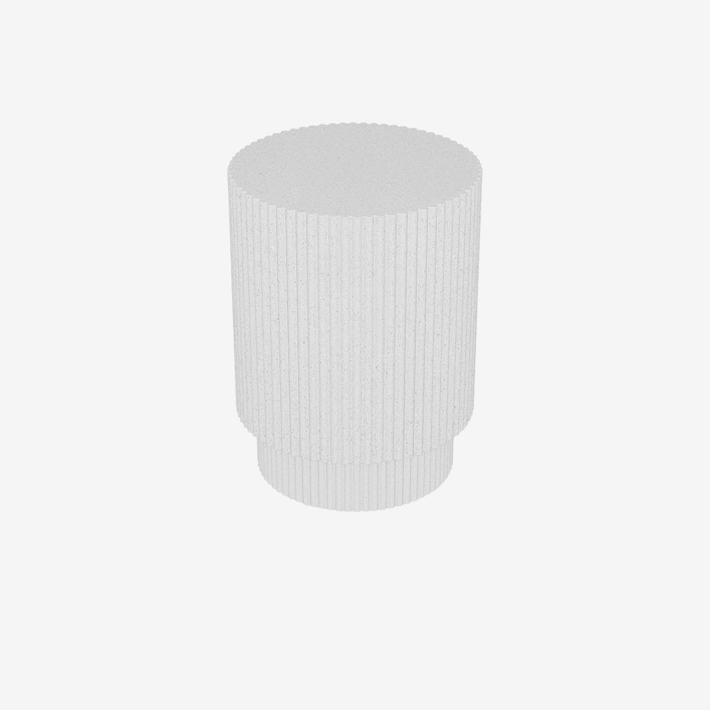 Lys – Table d’appoint design en magnésie blanc moucheté