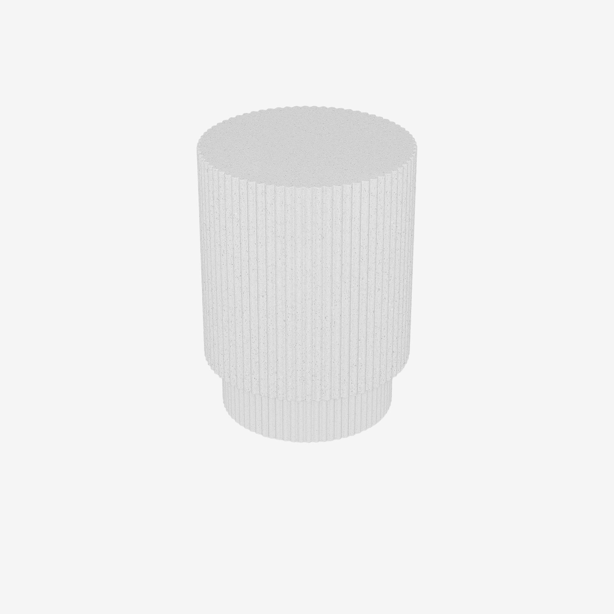 Lys – Table d’appoint design en magnésie blanc moucheté
