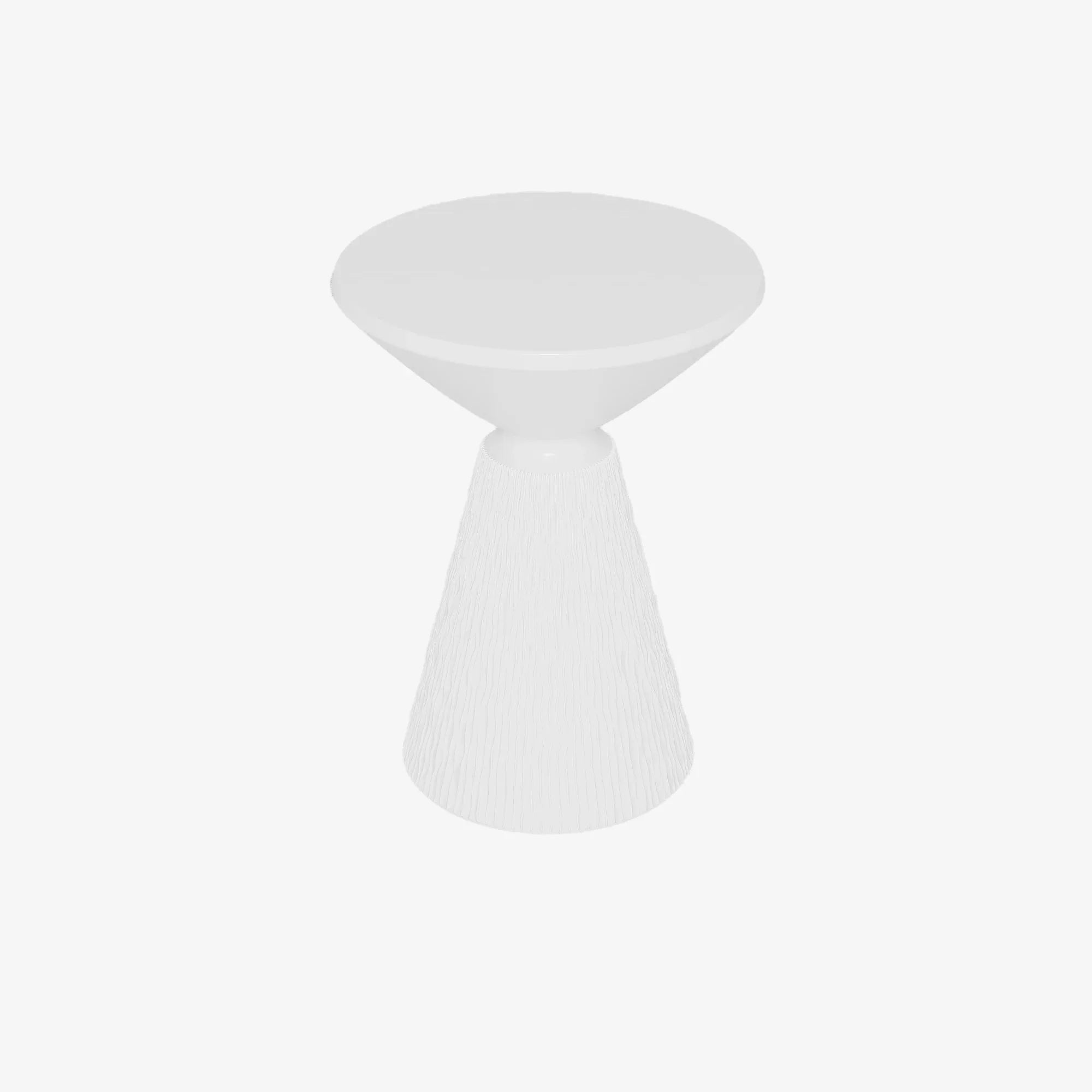 Prune – Table d’appoint design en magnésie blanc immaculé