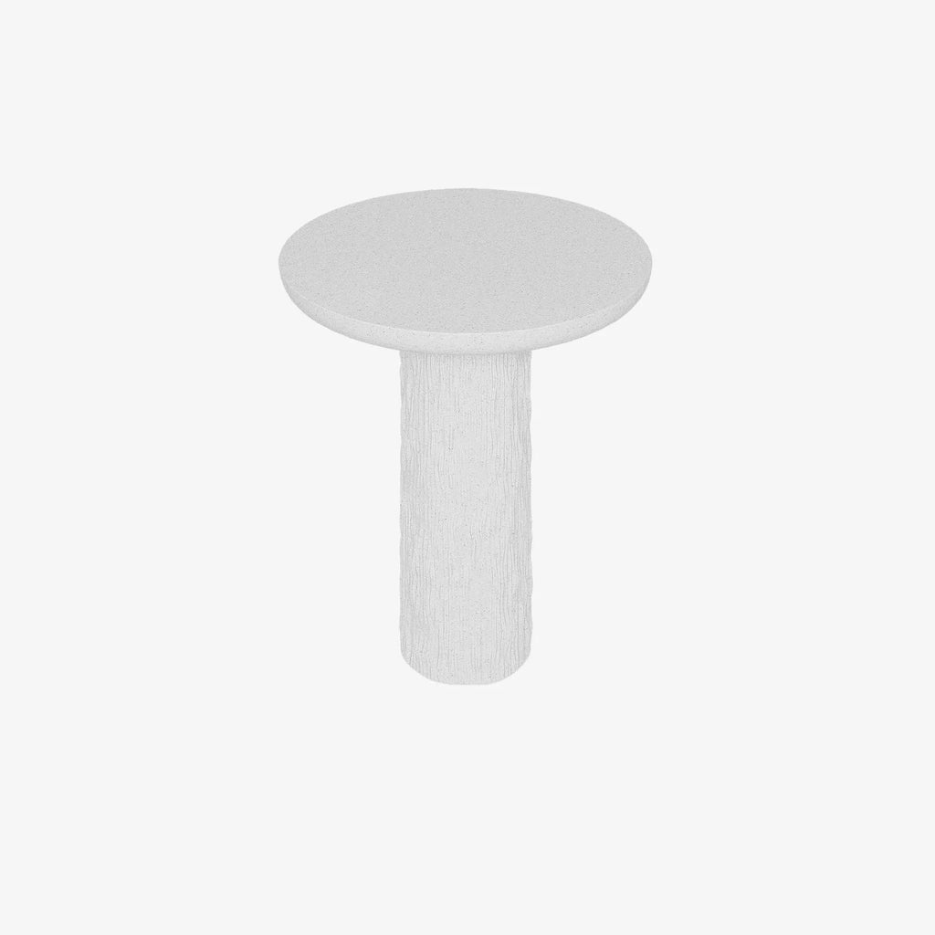 Mango – Table d’appoint blanche mouchetée en magnésie design