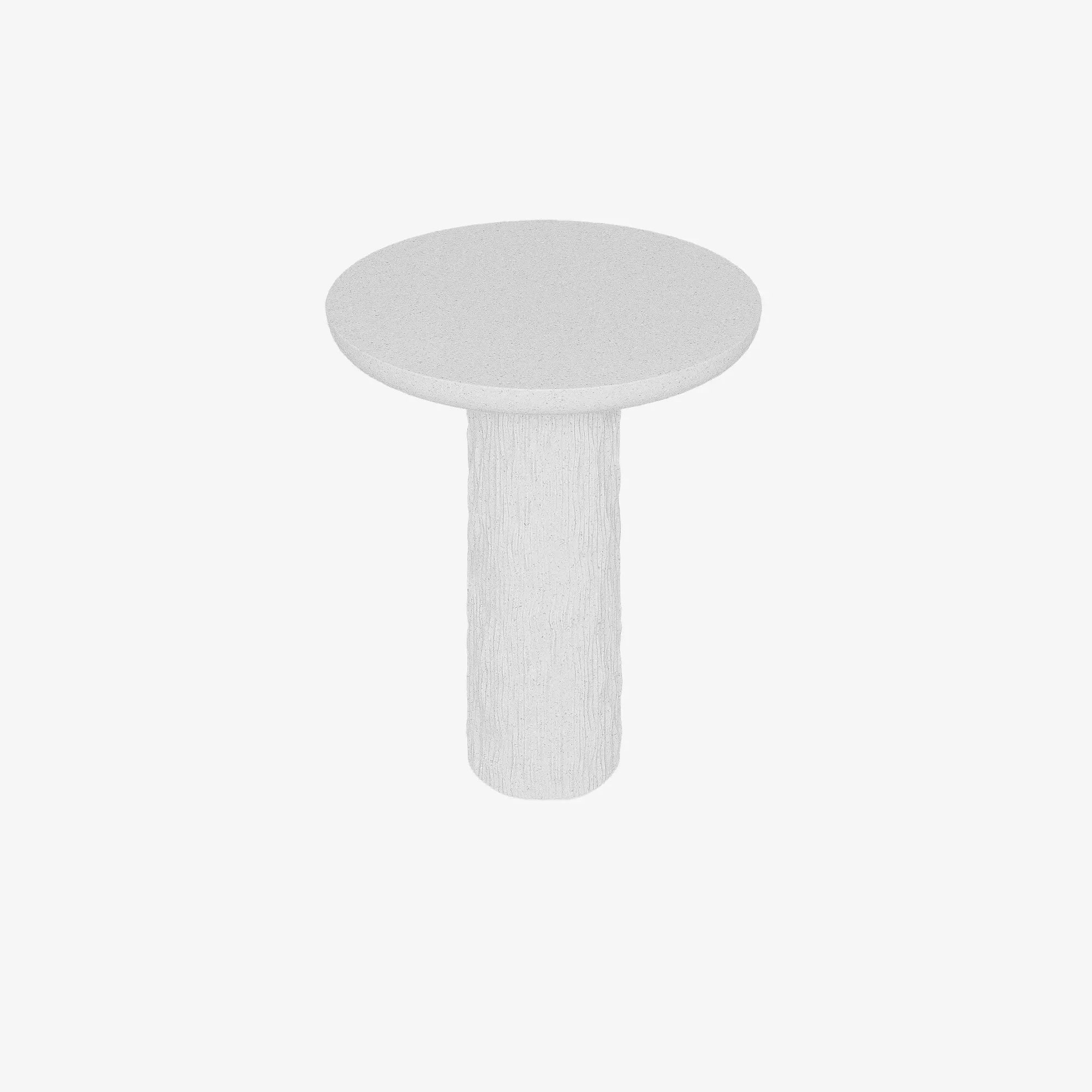 Mango – Table d’appoint blanche mouchetée en magnésie design