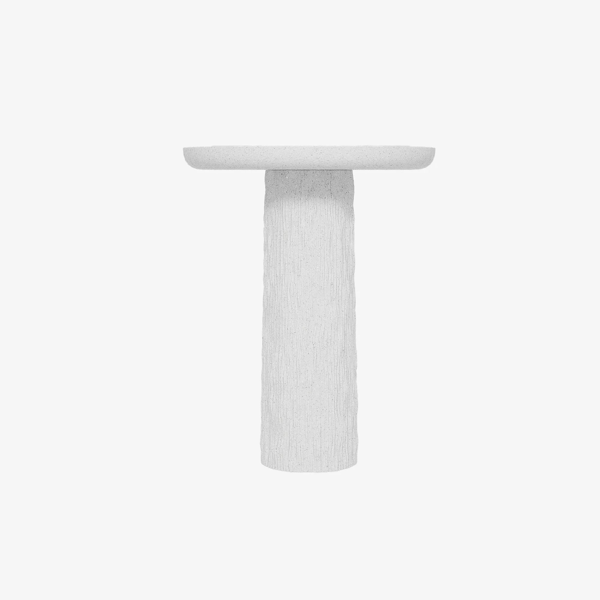 Mango – Table d’appoint blanche mouchetée en magnésie design