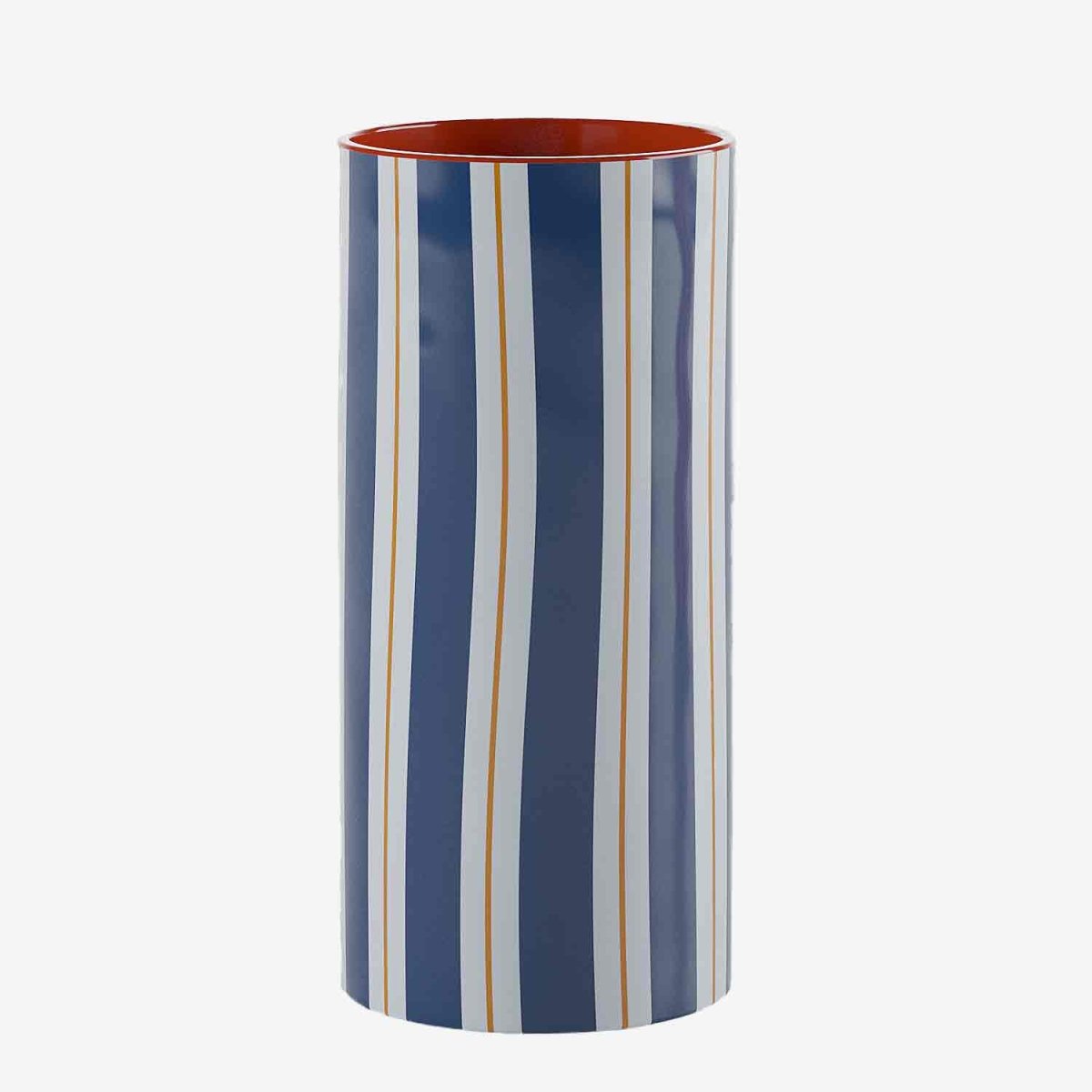 Vase cylindrique à rayures bleu, Orlando - modèle medium