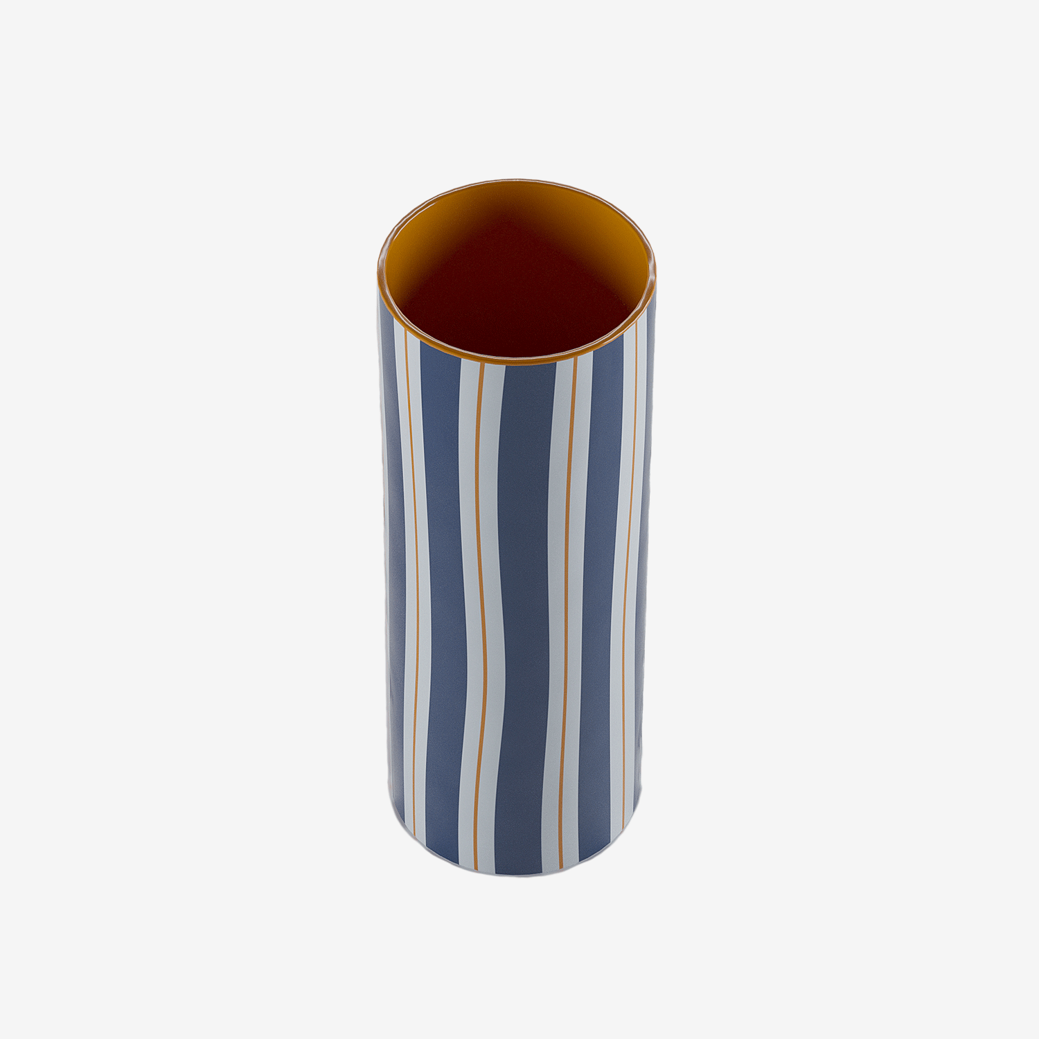 Vase cylindrique à rayures bleu, Orlando - grand modèle