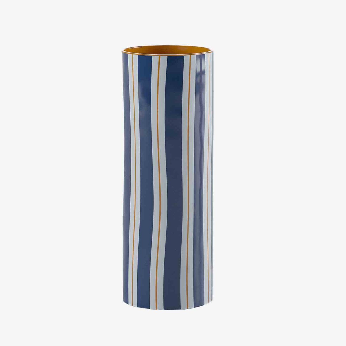 Vase cylindrique à rayures bleu, Orlando - grand modèle